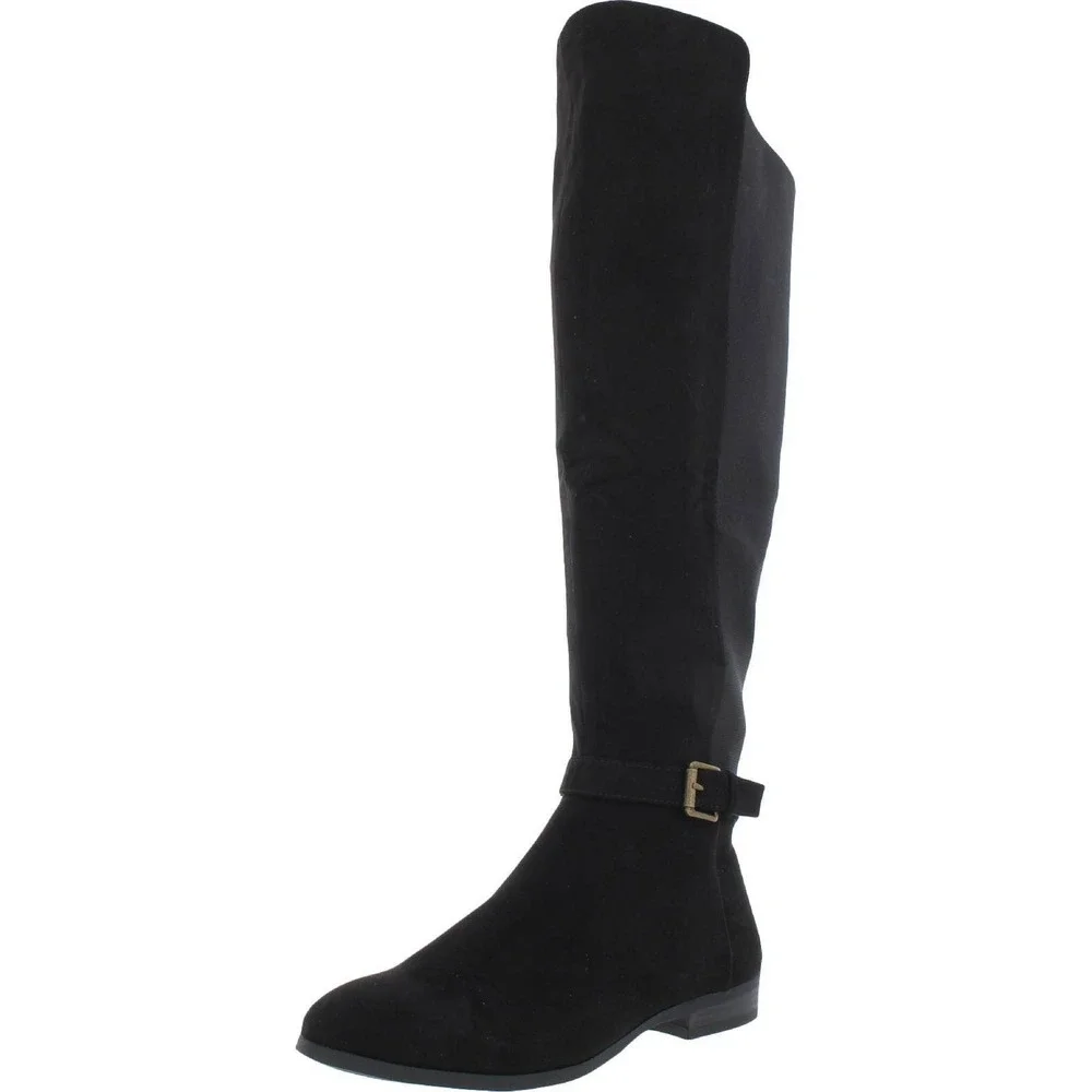 Style & Co. Kimmball Black Faux Suede Wide Calf Knee‎ High Boots Women's Size 6M